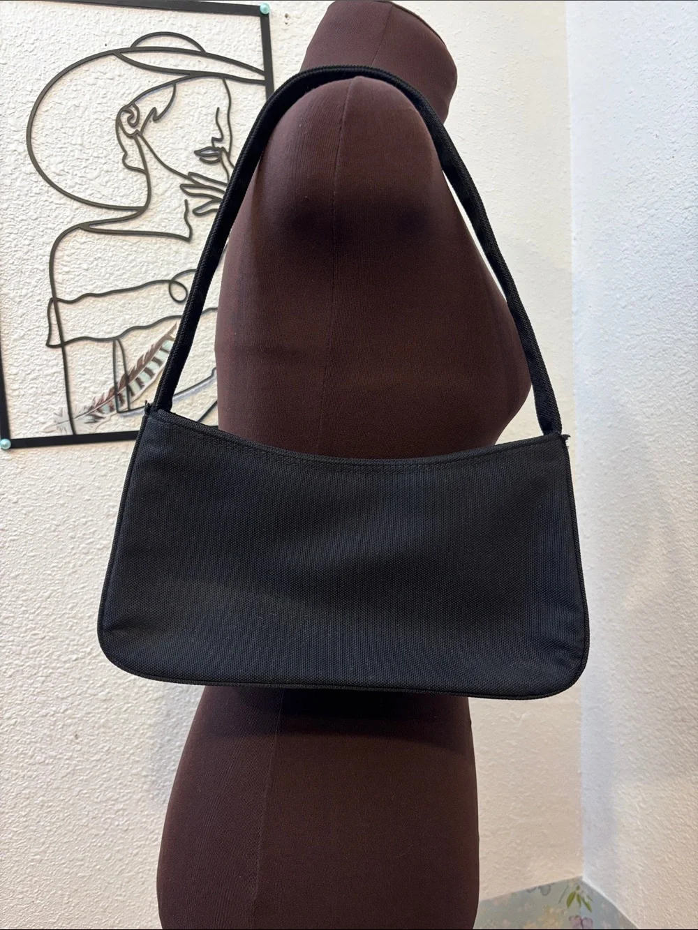 Vintage Y2K Playboy Black Hand Bag with Crystal Bunny Accent. - Picture 9 of 17